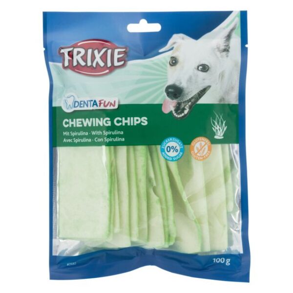 0387e7d4437965f68b2c3bc73cd242cd Denta Fun spirulina chewing chips zak 100 gram