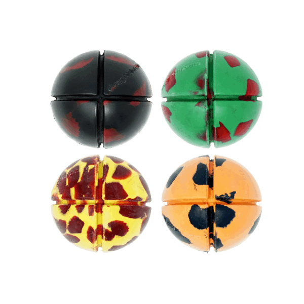 73d19252da5fa53506ae4279aba1ae75 GoughNuts gekleurde bal (geel, groen, oranje, zwart)