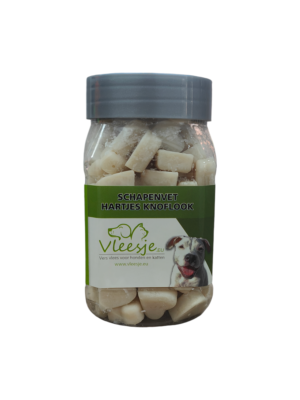 c69c63b9251341f9e6337f5a815d8b9e Schapenvet hartjes knoflook pot 220 gram