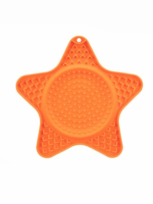 Lik mat ster siliconen oranje 23,5 cm