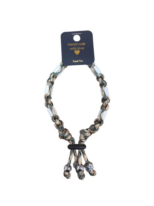 Anti-vlooien en tekenband beige/legergroen (meerdere maten)