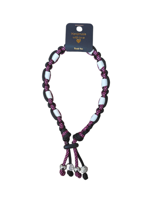 Anti-vlooien en tekenband zwart/paars (meerdere maten)