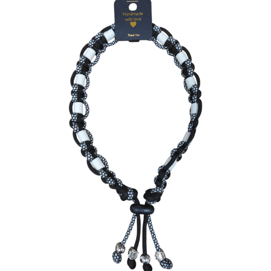 Anti-vlooien en tekenband zwart/wit (meerdere maten)