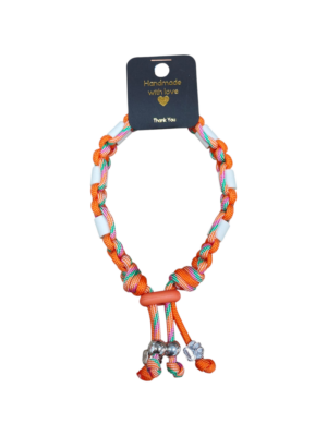 Anti-vlooien en tekenband oranje/multicolor (meerdere maten)