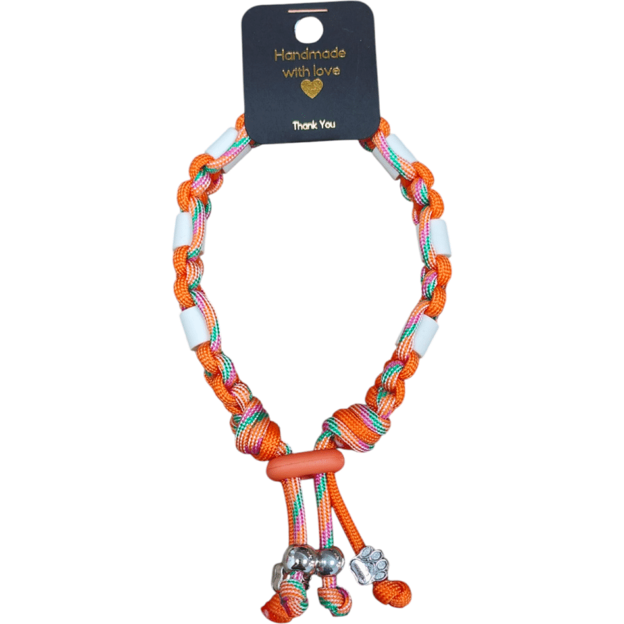 Anti-vlooien en tekenband oranje/multicolor (meerdere maten)