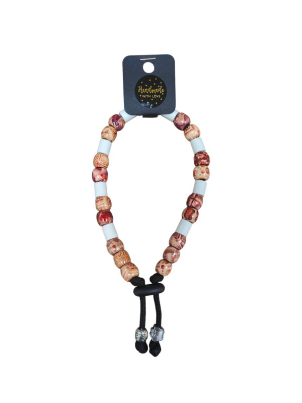 Anti-vlooien en tekenband bruine kralen (meerdere maten)