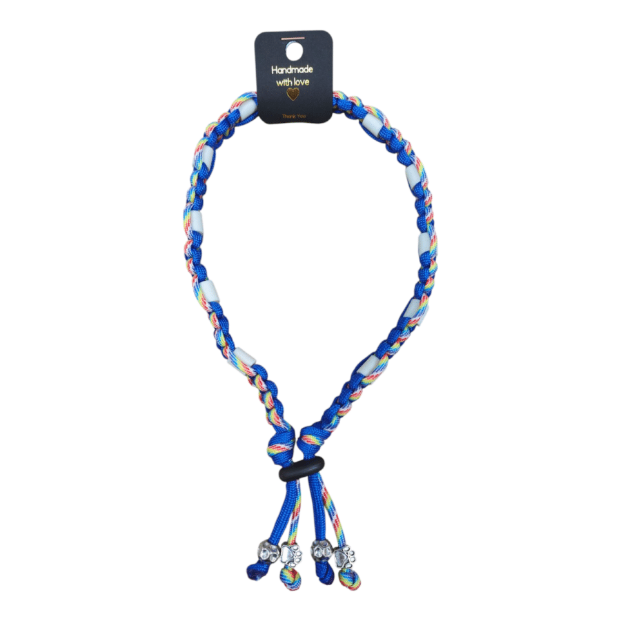 Anti-vlooien en tekenband blauw/multicolor (meerdere maten)