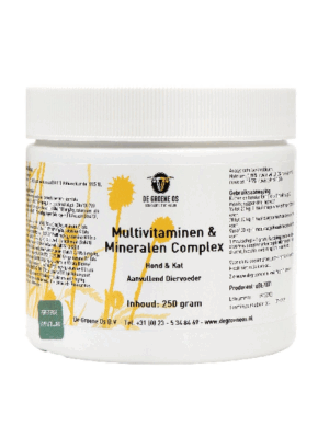 DE GROENE OS MULTIVITAMINEN / MINERALEN COMPLEX HOND / KAT 250 GR
