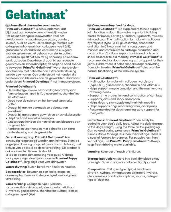 Primeval Gelatinaat Hond 500 Gram