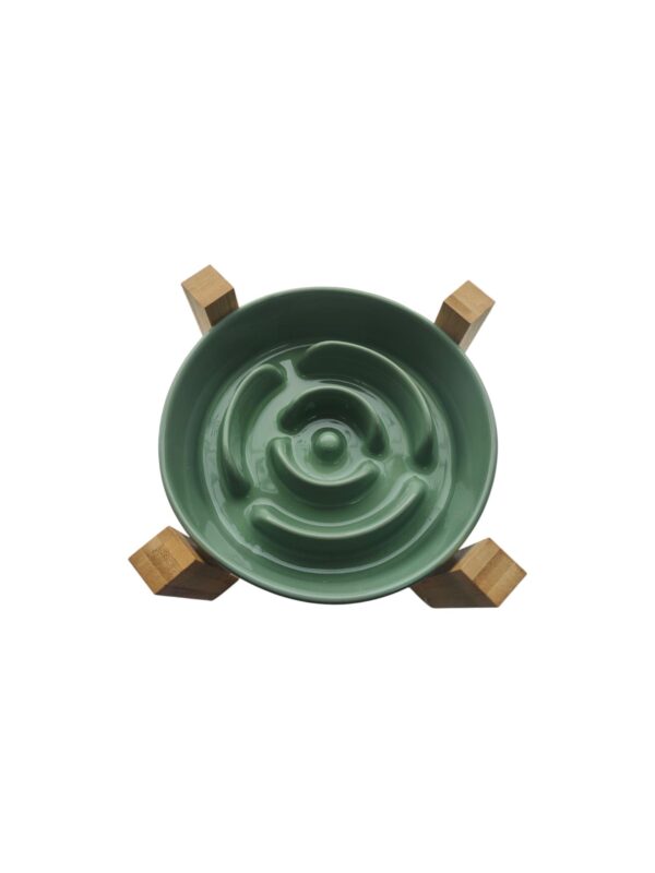 33f51a11471eb677cbed99be392545f9 Keramische slowfeeder bloem Groen op poot (hond tot 30 kilo)