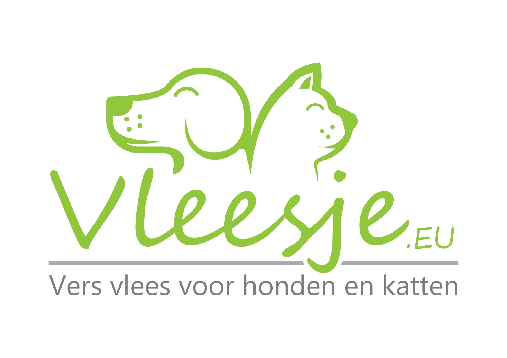 Logo van de webshop van Vleesje, gezonde voeding voor kat en hond