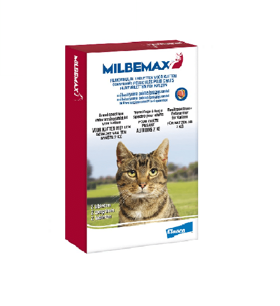 Milbemax tablet ontworming Kat 2-8 kg 2 tabletten
