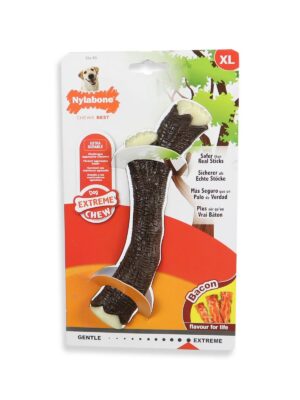 44c4372522f6f6f9712878b3672463fd Nylabone Wooden Stick XL Bacon