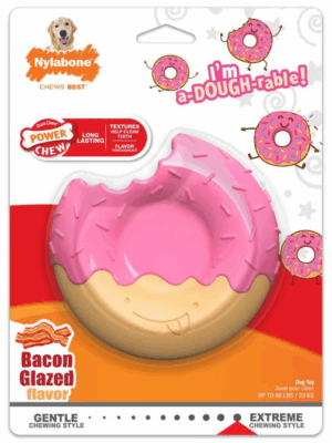 76417458e4ca5eabef7d02098bc6a479 Nylabone Donut Large Bacon