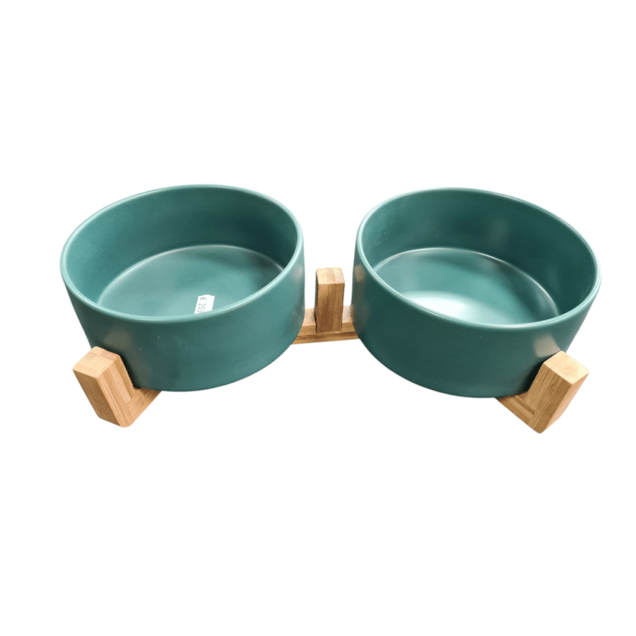 Keramische voer- en drinkbak medium