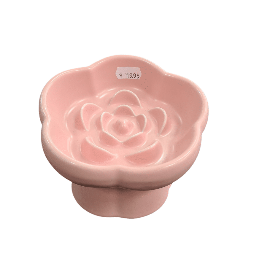 Keramische slowfeeder bloem verhoogd