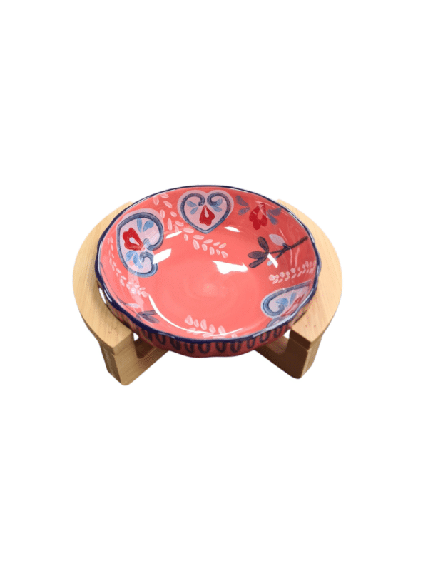 Keramische voerbak klein met print