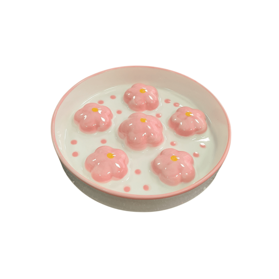 Keramische slowfeeder bloemetjes