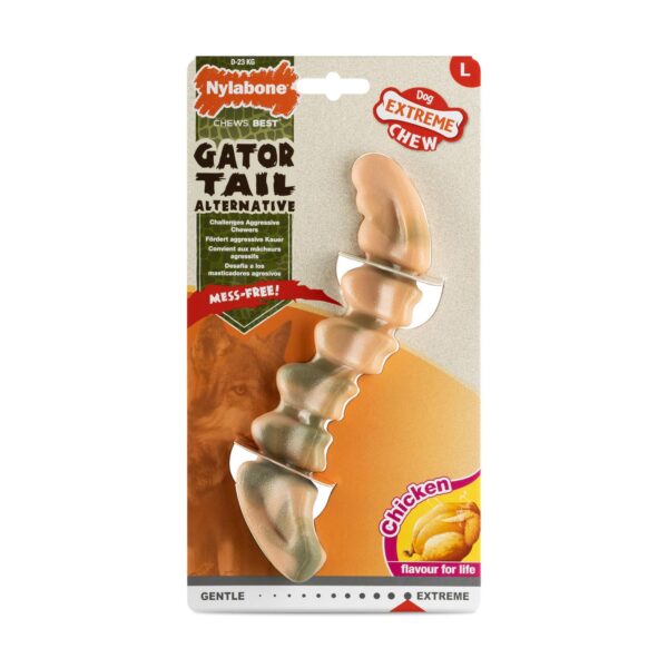 Nylabone giant gator tail alternative chicken maat L