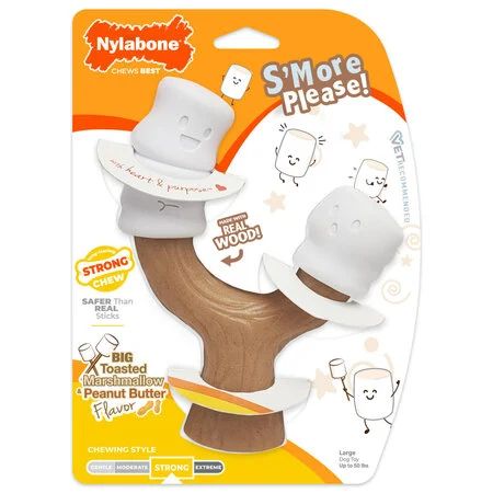 cb6c0825e948f2bec16aac9ffc6666d0 Nylabone chew stick marshmallow & peanut butter maat L